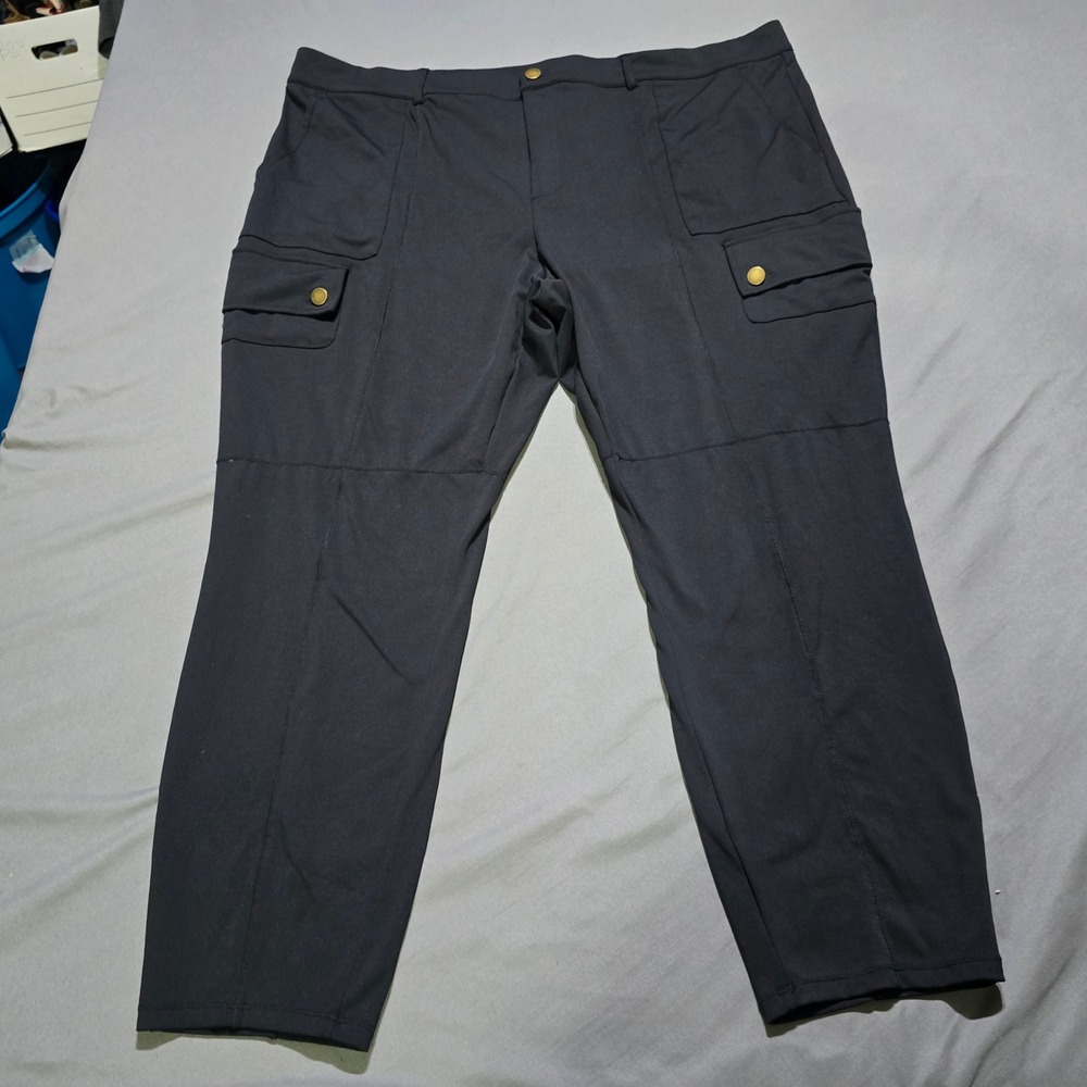 Halara Cargo Pants Women 3X Black Stretch Multi Pocket Gold Hardware Utility